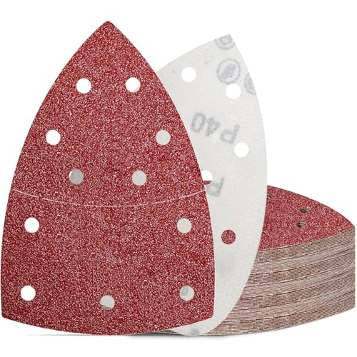 60 Stück Schleifpapier Set, Schleifdreiecke Schleifpapier Klett 105 x 152 mm, 11 Löcher, Körnung 40 60 80 120 180 240 für Bosch Deltaschleifer, Dreieckschleifer, Schleifpads Multischleifer 60 Stück Schleifpapier Set, Schleifdreiecke Schleifpapier Klett 105 x 152 mm, 11 Löcher, Körnung 40 60 80 120 180 240 für Bosch Deltaschleifer, Dreieckschleifer, Schleifpads Multischleifer von NICKLIN