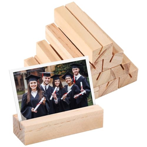 NICKLIN 12 Stück Kartenhalter Holz Tischkartenhalter Holz aus Buchenholz Menükartenhalter Fotohalter Postkartenhalter,Kartenhalter Holz Stabil als Fotohalter Holz für Restaurants,Hochzeiten und Partys von NICKLIN