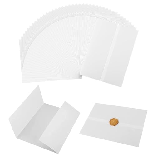 NICKLIN 54 Stück Pergamenthüllen für Einladungen 13x18cm Vorgefaltet Pergamentpapier Bedruckbare Durchscheinend Pergamentjacken Vellum Paper Jacket für Brautparty Hochzeit Geburtstag (54) von NICKLIN