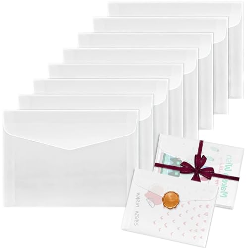 Transparente Briefumschläge,20pcs Pergamentpapier für Einladungen,Umschläge Einladungen,Durchscheinend Pergamentjacken,Sammeln von Briefmarken,Karten,Münzen,Hochzeit (22.5x15.5cm) von NICKLIN