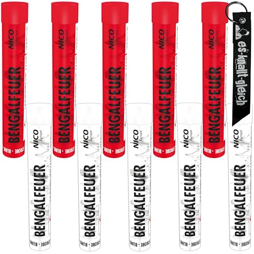 10 Bengalfeuer NICO Europe mit Anhänger (Rot Blink Weiß Blink) von NICO Europe