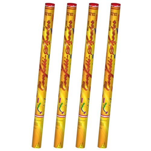 Nico Europe® [4er Sparpack] XXL Konfetti-Shooter Set BUNT metallic I Party-Popper-kanonen 80 cm Feuerwerk für Geburtstag Verlobung Hochzeit Party Silvester Feier von NICO Feuerwerk