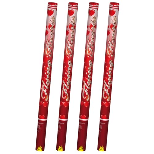 Nico Europe® [4er Sparpack] XXL Premium-Konfetti-Shooter Set HERZEN ROT Party-Popper-kanonen 80 cm Feuerwerk für Geburtstag Verlobung Hochzeit Party Silvester Feier von NICO Feuerwerk