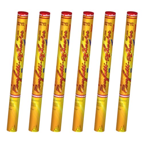 Nico Europe® [6er Sparpack] XL Premium-Konfetti-Shooter Set BUNT metallic I Party-Popper-kanonen 60 cm Feuerwerk für Geburtstag Verlobung Hochzeit Party Silvester Feier von NICO Feuerwerk