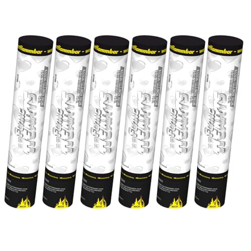 Nico Feuerwerk® [6er Sparpack] Premium-Konfetti-Shooter Set Flying Hearts, weiß, Papier I Party-Popper-Kanonen 30 cm für Geburtstag Verlobung Hochzeit Party Silvester Feier von NICO Feuerwerk