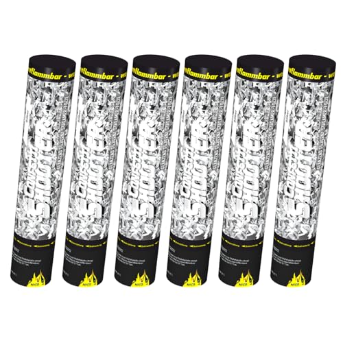 Nico Feuerwerk® [6er Sparpack] Premium-Konfetti-Shooter Set SILBER metallic I Party-Popper-kanonen 30 cm für Geburtstag Verlobung Hochzeit Party Silvester Feier von NICO Feuerwerk