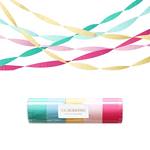 NICROHOME 5 Rollen Einhorn Party Deko, Hellblau Hellrot Krepppapier Bunt Luftschlangen für Hochzeit Verlobung Geburtstag Brautdusche Babyparty NICROHOME 5 Rollen Einhorn Party Deko, Hellblau Hellrot Krepppapier Bunt Luftschlangen für Hochzeit Verlobung Geburtstag Brautdusche Babyparty von NICROHOME EUR