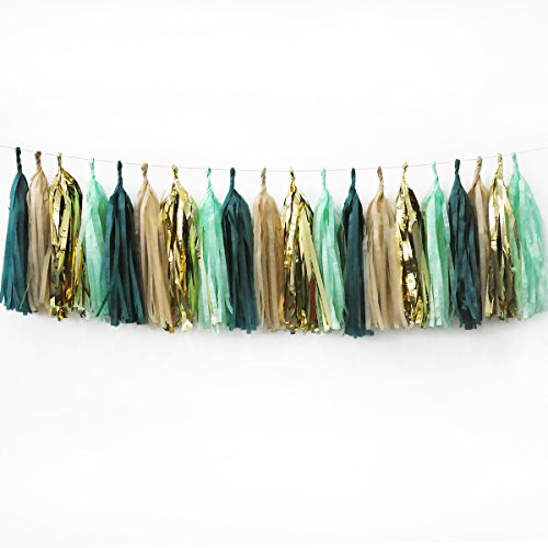 NICROLANDEE 20 Stücke Hochzeit Quaste Salbei Grün Champagner Gold und Teal Quaste Girlande für Rustikalen Stil Brautdusche Baby Dusche Frühling Decor Geburtstag Eukalyptus Neutrale Dekorationen (Grün) NICROLANDEE 20 Stücke Hochzeit Quaste Salbei Grün Champagner Gold und Teal Quaste Girlande für Rustikalen Stil Brautdusche Baby Dusche Frühling Decor Geburtstag Eukalyptus Neutrale Dekorationen (Grün) von NICROLANDEE