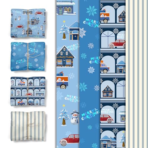 NICROLANDEE 24 Blatt Weihnachts Geschenkpapier, 50 x 38 CM Blau Weiß Schneeflocken Seidenpapier Geschenkpapier für Weihnachten Neujahr Silvesterdeko Winter Geburtstag Hochzeit Geschenke Dekorationen NICROLANDEE 24 Blatt Weihnachts Geschenkpapier, 50 x 38 CM Blau Weiß Schneeflocken Seidenpapier Geschenkpapier für Weihnachten Neujahr Silvesterdeko Winter Geburtstag Hochzeit Geschenke Dekorationen von NICROLANDEE