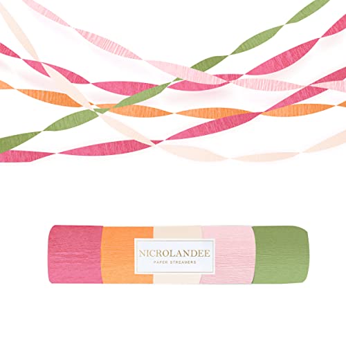NICROLANDEE 5 Rollen Krepppapier-Luftschlangen, Hintergrund Dekoration für Osterdekorationen, Geburtstag, Hochzeit, Gartenparty, Brautparty, Babyparty, Frühlings-Heimdekoration NICROLANDEE 5 Rollen Krepppapier-Luftschlangen, Hintergrund Dekoration für Osterdekorationen, Geburtstag, Hochzeit, Gartenparty, Brautparty, Babyparty, Frühlings-Heimdekoration von NICROLANDEE