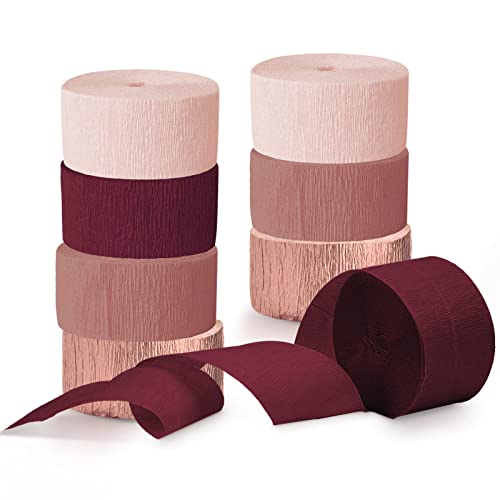 NICROLANDEE 8 Rollen Burgunderrot Roségold Krepppapier Luftschlangen Rollen für Geburtstag Hochzeit Verlobung Brautparty Junggesellinnenabschied Herbst Party Zubehör NICROLANDEE 8 Rollen Burgunderrot Roségold Krepppapier Luftschlangen Rollen für Geburtstag Hochzeit Verlobung Brautparty Junggesellinnenabschied Herbst Party Zubehör von NICROLANDEE