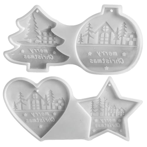 2pcs Weihnachtsilikonformen, Weihnachtsbaumstern Herz Anhänger Silikonformen mit Buchstaben für Weihnachtsbaum -Anhänger Home Dekoration Handwerk 2pcs Weihnachtsilikonformen, Weihnachtsbaumstern Herz Anhänger Silikonformen mit Buchstaben für Weihnachtsbaum -Anhänger Home Dekoration Handwerk von NIDONE