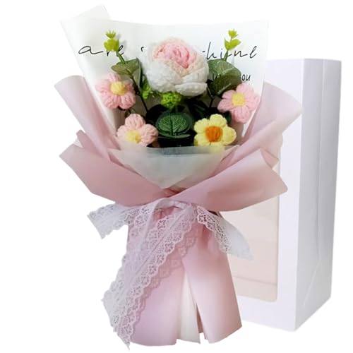 NIDONE Häkelblumenstrauß, 7,9x11.8 Häkelrosen, 5 Köpfe gestrickte Blumen, Häkelblumen Bouquet für Hochzeit Valentinstag Geburtstag Muttertag 2, Häkelblumen NIDONE Häkelblumenstrauß, 7,9x11.8 Häkelrosen, 5 Köpfe gestrickte Blumen, Häkelblumen Bouquet für Hochzeit Valentinstag Geburtstag Muttertag 2, Häkelblumen von NIDONE