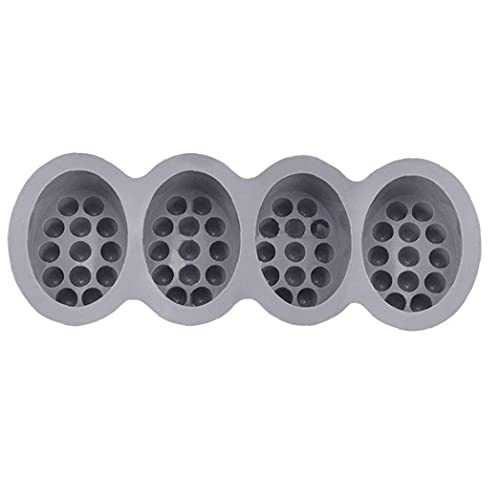 NIDONE Massage Seifenform Silikon DIY Seifenstangenform 3D ovale Seifenherstellung Fach 4 Hohlraum für Kerzenkuchen Schokoladenhandwerk grau NIDONE Massage Seifenform Silikon DIY Seifenstangenform 3D ovale Seifenherstellung Fach 4 Hohlraum für Kerzenkuchen Schokoladenhandwerk grau von NIDONE