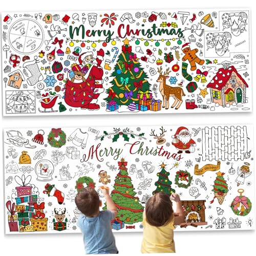 NIDONE Riese Malvorlagen 2pcs 72 x 30 Zoll kreatives Frohe Weihnachten Banner Färbung Tischdecke Weihnachten Aktivitäten für Kinderschule Klassenzimmer Home Party NIDONE Riese Malvorlagen 2pcs 72 x 30 Zoll kreatives Frohe Weihnachten Banner Färbung Tischdecke Weihnachten Aktivitäten für Kinderschule Klassenzimmer Home Party von NIDONE