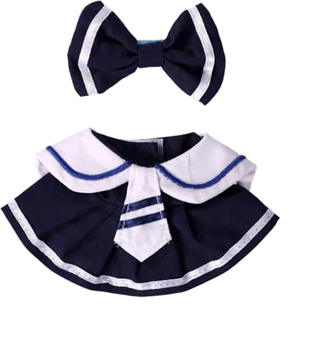 17 cm Puppenkleidung, Kleidung für Puppen-Outfit, Zubehör für 17 cm Puppenkleidung, niedliche Kleidung zum Verkleiden, einzigartiger Stil, 1 große Schleife, 1 Studentenröcke, Mädchen für beste von NIEBYI