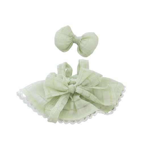 Kleidung für Puppen Zubehör (keine Puppe), Kawaii Rock Outfit Set 2 Stück für 15cm 17cm Puppenanzug, Stilvolle Dress Up Bowknot Puppe Kleidung Set Ersatz Grün von NIEBYI