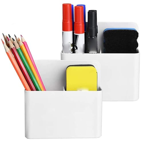 NIEBYI Magnetischer trocken abwischbarer Marker-Halter, Stift- und Radiergummi-Halter für Whiteboard, Magnet-Bleistiftbecher, Organizer für Büro, Kühlschrank, Schließfach und Metallschränke (2 Stück) NIEBYI Magnetischer trocken abwischbarer Marker-Halter, Stift- und Radiergummi-Halter für Whiteboard, Magnet-Bleistiftbecher, Organizer für Büro, Kühlschrank, Schließfach und Metallschränke (2 Stück) von NIEBYI