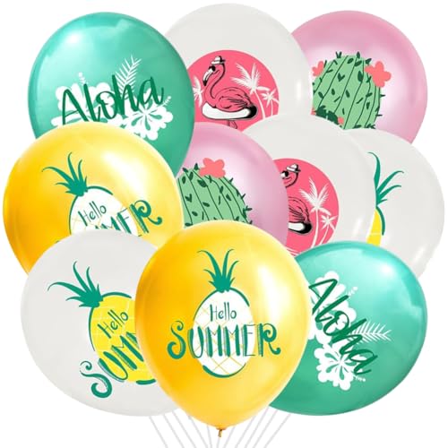 10 Stück Hawaii Deko Ballons, Hawaiianische Party-Dekorationen, Flamingo Deko Luftballons, Ananas Deko Luftballon, Hawaii Deko Aloha Ballons für Sommerdeko, Festlichkeiten, Geburtstag Shower Party 10 Stück Hawaii Deko Ballons, Hawaiianische Party-Dekorationen, Flamingo Deko Luftballons, Ananas Deko Luftballon, Hawaii Deko Aloha Ballons für Sommerdeko, Festlichkeiten, Geburtstag Shower Party von NIEEKRUN
