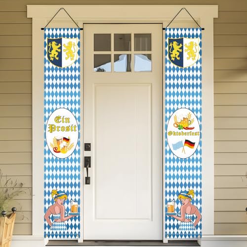 2 Stück Oktoberfest Deko Banner 180 * 30cm Bierfest Dekoration Set Bayerisches Oktoberfest Fahnen, Accessoires Wiesn Deko für Bierzelten Deutsche Thema Party 2 Stück Oktoberfest Deko Banner 180 * 30cm Bierfest Dekoration Set Bayerisches Oktoberfest Fahnen, Accessoires Wiesn Deko für Bierzelten Deutsche Thema Party von NIEEKRUN