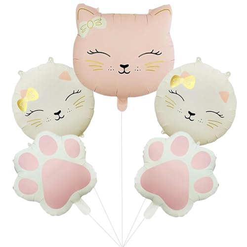 5 Stück Katzen Deko Luftballons Geburtstag Set Helium Folienballon Tiere Katzen Geburtstag Deko Mädchen XXL Luftballon Katze Tiere Ballons Rosa Creme Kronen Katze Ballon für Kindergeburtstag Deko 5 Stück Katzen Deko Luftballons Geburtstag Set Helium Folienballon Tiere Katzen Geburtstag Deko Mädchen XXL Luftballon Katze Tiere Ballons Rosa Creme Kronen Katze Ballon für Kindergeburtstag Deko von NIEEKRUN