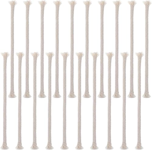 50 Stück 6mm Dochte für Öllampen, Runde geflochtene Baumwolldochte, Ersatzdochte für Fackeln, Alkoholkerzenbrenner, Petroleumlampe und Öllaterne. von NIEEKRUN