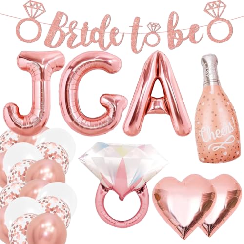 Bride To Be Deko 24 Stück Jga Deko JGA Luftballons Bride To Be Ballon Junggesellenabschied Frauen Ballon, Junggesellenabschied Deko Bride To Be Luftballons für Bachelorette Party Hochzeit von NIEEKRUN