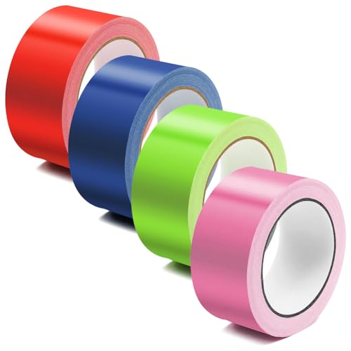 NIEEKRUN 4 Rollen 5cm x 10m Gewebeband Bunt, Klebeband Panzertape Bunt Panzertape Gewebeklebeband, Gaffer Tape Wasserfest Reparaturband Duct Tape für Reparaturen Industrielle DIY(4 Farbes) von NIEEKRUN