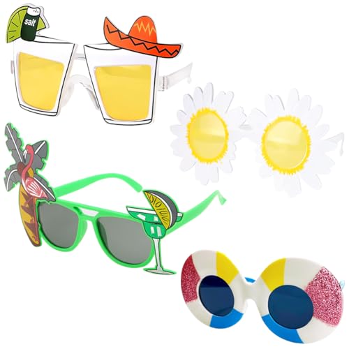NIEEKRUN Hawaiianische Party-Sonnenbrille, 4 Paar Neuheit Partybrillen, Luau Sonnenbrillen, lustige hawaiianische Biergläser Sommerparty Photo Booth Requisiten Tropisch, Neuheit Party Supplies NIEEKRUN Hawaiianische Party-Sonnenbrille, 4 Paar Neuheit Partybrillen, Luau Sonnenbrillen, lustige hawaiianische Biergläser Sommerparty Photo Booth Requisiten Tropisch, Neuheit Party Supplies von NIEEKRUN