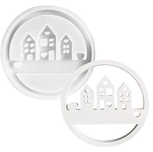 NIEEKRUN Silikonform Haus Gips Zum Gießen, Silikonformen Gießformen Häuser Kerzenhalter, Runde Ring-Herz-Hausform Gipsherstellungsform, kreative DIY-Formen für Wachs, Kerzen, Harz und Ton NIEEKRUN Silikonform Haus Gips Zum Gießen, Silikonformen Gießformen Häuser Kerzenhalter, Runde Ring-Herz-Hausform Gipsherstellungsform, kreative DIY-Formen für Wachs, Kerzen, Harz und Ton von NIEEKRUN