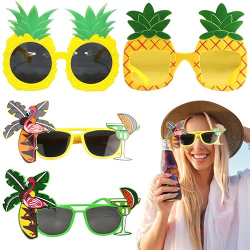 Party Sonnenbrillen, 4 Paar lustige hawaiianische Brillen, Hawaii Party Lustige Sonnenbrille, Ananas Flamingo Neuheit Tropical Sonnenbrillen für Sommerparty Party Foto Requisiten Partyzubehör Party Sonnenbrillen, 4 Paar lustige hawaiianische Brillen, Hawaii Party Lustige Sonnenbrille, Ananas Flamingo Neuheit Tropical Sonnenbrillen für Sommerparty Party Foto Requisiten Partyzubehör von NIEEKRUN