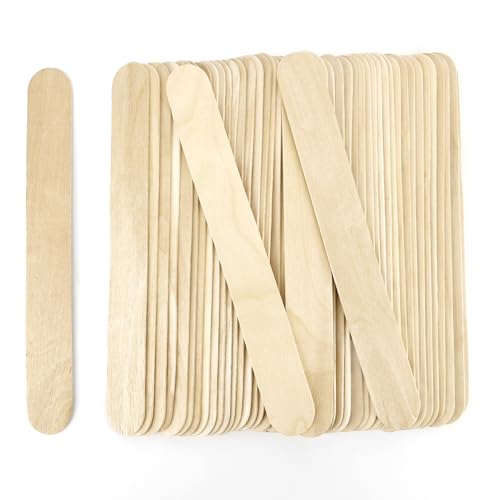 120 Stück 15,2 cm Eis am Stiel zum Basteln, große Zungenspatel, Holz, Wachsstab, Rührstäbchen, Holzstäbchen zum Basteln, breite große Stieleisstäbchen, Eisstäbchen von NIEITRK
