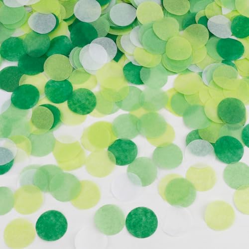 Biologisch abbaubares Konfetti für Hochzeit & Geburtstag - Grün Weiß Glitzer Papier Tischkonfetti Runde Pailletten für Weihnachten, Valentinstag, St. Patrick's Day Dekorationen & Bastelbedarf von NIEITRK