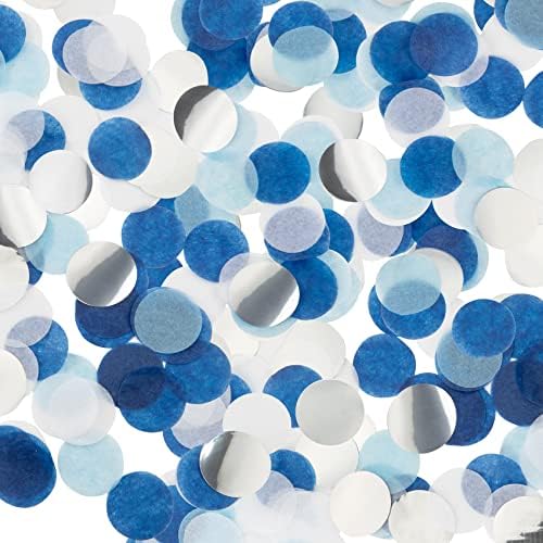 Hochzeit Geburtstag Konfetti Biologisch Abbaubar - Blau Weiß Glitzer Papier Tischkonfetti, Runde Pailletten für Geschlecht Enthüllung Weihnachten, Valentinstag Dekorationen & Bastelbedarf Hochzeit Geburtstag Konfetti Biologisch Abbaubar - Blau Weiß Glitzer Papier Tischkonfetti, Runde Pailletten für Geschlecht Enthüllung Weihnachten, Valentinstag Dekorationen & Bastelbedarf von NIEITRK