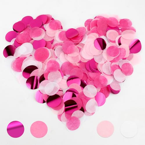 Hochzeit Geburtstag Konfetti Biologisch Abbaubar - Rosa Lila Glitzer Papier Tischkonfetti, Runde Pailletten für Weihnachten, Valentinstag Dekorationen & Bastelbedarf Hochzeit Geburtstag Konfetti Biologisch Abbaubar - Rosa Lila Glitzer Papier Tischkonfetti, Runde Pailletten für Weihnachten, Valentinstag Dekorationen & Bastelbedarf von NIEITRK