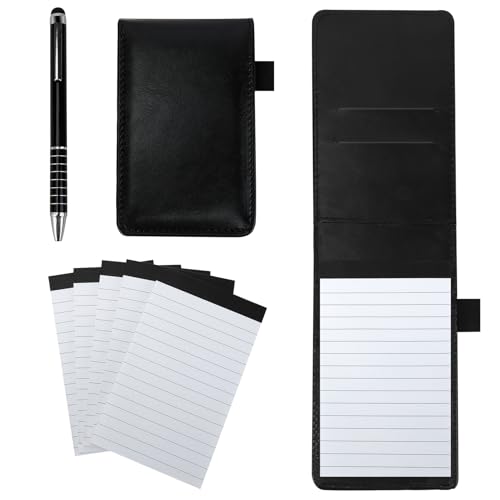 Mini Notizblock Notizbuch Klein A7 5 Stücke,Notizblöcke Set Notizblock-Halter Mit Stift Liniert Aus Pu-Leder Schwarz,Pocket Notebook Leather Replacement Notepad für Field Notes Kellnerblöcke Mini Notizblock Notizbuch Klein A7 5 Stücke,Notizblöcke Set Notizblock-Halter Mit Stift Liniert Aus Pu-Leder Schwarz,Pocket Notebook Leather Replacement Notepad für Field Notes Kellnerblöcke von NIEITRK