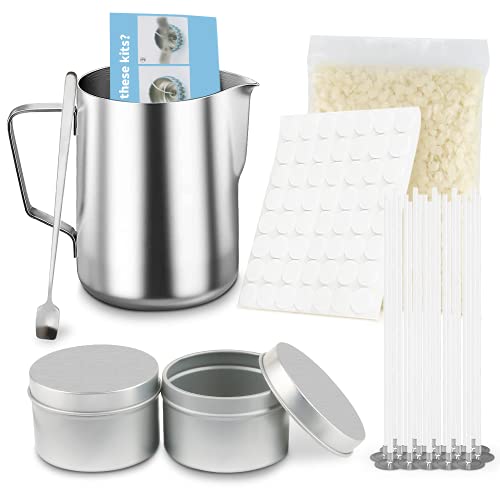 NIERBO Kerzen Selber Machen Set Kerzenherstellung Kit Kerzen DIY Kinder Erwanchsene mit 120g Sojawachs, 2 Kerzendosen, 2 Eisendochthalter, Schmelztiege, 50 Kerzendochte,Löffel, 56 Aufkleber Kerzenset NIERBO Kerzen Selber Machen Set Kerzenherstellung Kit Kerzen DIY Kinder Erwanchsene mit 120g Sojawachs, 2 Kerzendosen, 2 Eisendochthalter, Schmelztiege, 50 Kerzendochte,Löffel, 56 Aufkleber Kerzenset von NIERBO