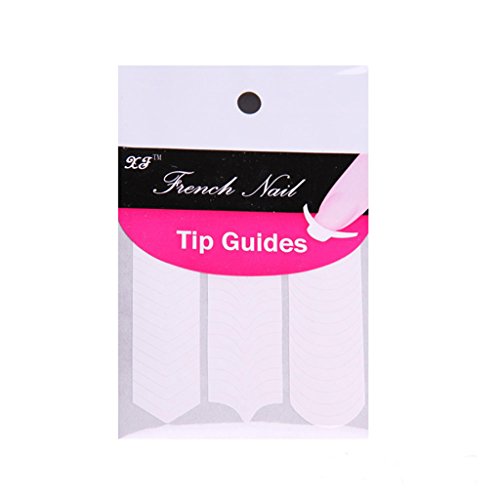 NIHENHAO 1/100er-Packung French Stencil Art Form Fringe Guides Maniküre-Aufkleber Tipps Tape PP von NIHENHAO
