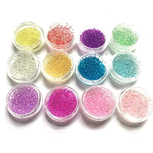 NIHENHAO 12 Stück/Set Kristall-Epoxid-Füller Farbblasen UV-Harzkleber Imitation Blasenperlen Füllmaterial Acryl von NIHENHAO