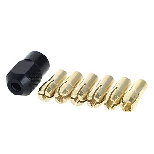 NIHENHAO 7-teilige Messing-Spannzange 10/16/20/24/30/32 + Kontrolle M8 * 075 Passend für Rotationswerkzeuge aus Messing Edelstahl von NIHENHAO