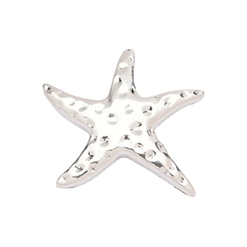NIHENHAO Anhänger mit Seestern-Charm Stern für Damen Schmuck Halsketten Herstellung von Fundstücken Antik-Silber 53 x 62 mm groß Legierung von NIHENHAO