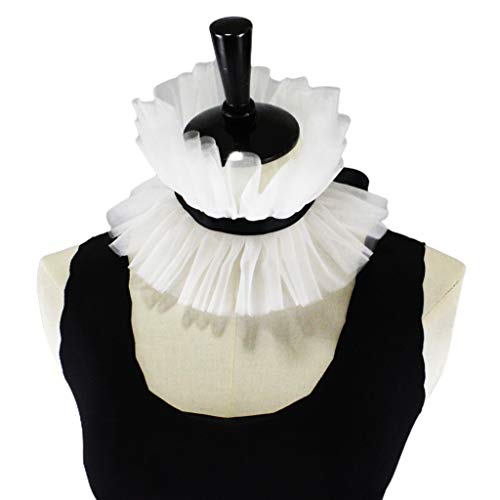 NIHENHAO Damen Viktorianischer Vintage-Kragen aus Netzstoff mit Rüschen Stehkragen Schleife Halskrause aus Netzstoff NIHENHAO Damen Viktorianischer Vintage-Kragen aus Netzstoff mit Rüschen Stehkragen Schleife Halskrause aus Netzstoff von NIHENHAO