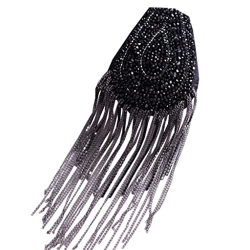 NIHENHAO Epauletten-Schulterpolster l Epauletten-Bühnenkostüm Vintage l Gliederkette Epauletten-Schulterbretter Abzeichen Brosche Damen Stoff für Legierung von NIHENHAO