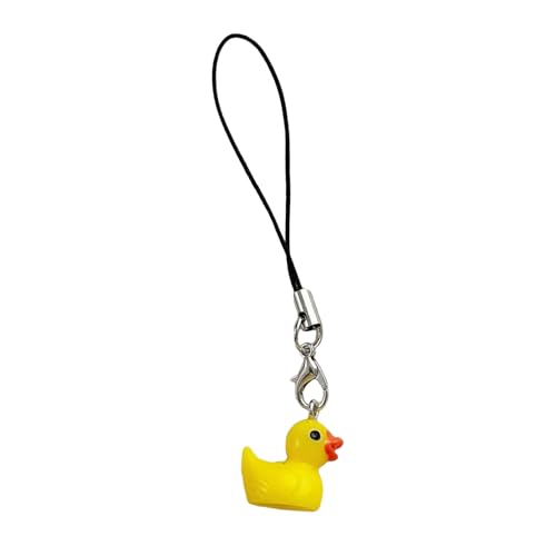 NIHENHAO Handyanhänger mit gelber Ente aus Kunstharz, handgefertigt, Taschenanhänger, tragbar, modisch, Rucksack-Accessoire für Damen NIHENHAO Handyanhänger mit gelber Ente aus Kunstharz, handgefertigt, Taschenanhänger, tragbar, modisch, Rucksack-Accessoire für Damen von NIHENHAO