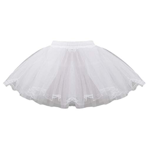 NIHENHAO Harter Netz-Spitzen-Petticoat für Hochzeitskleider Petticoat für Kinder Kurze weiße Unterröcke aus Netzstoff von NIHENHAO