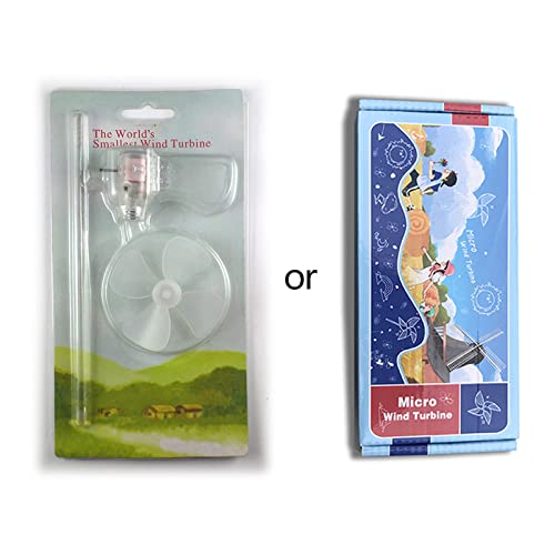 NIHENHAO Kleinster Windgenerator LED-Licht Windmühle Spielzeug Lehrmittel Mustermodell Eon-Fan Geschenk für Kinder Kunststoff von NIHENHAO