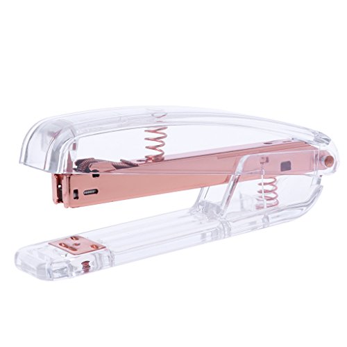 NIHENHAO Mode Rose Gold Hefter Acryl Metall 24/6 26/6 Praktische Manuelle Hefter Werkzeug Metall von NIHENHAO