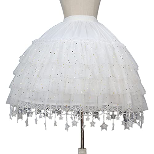 NIHENHAO Reifrock weißer Petticoat Reifrock Käfig Kurze Länge Brautkleid Vintage-Kleid Unterrock für Damen 2 Netzstoffe NIHENHAO Reifrock weißer Petticoat Reifrock Käfig Kurze Länge Brautkleid Vintage-Kleid Unterrock für Damen 2 Netzstoffe von NIHENHAO