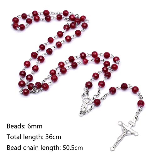 NIHENHAO Rosenkranz-Glasperlen 6 mm für Anhänger Halskette Charm-Kette Schmuck CHRI-Glas + Zinklegierung NIHENHAO Rosenkranz-Glasperlen 6 mm für Anhänger Halskette Charm-Kette Schmuck CHRI-Glas + Zinklegierung von NIHENHAO