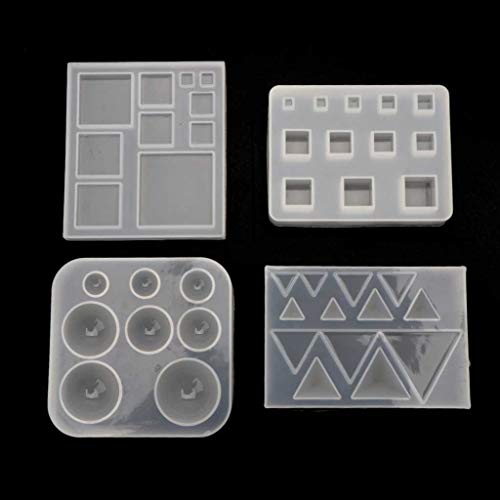NIHENHAO Silikonform für alle Größen quadratisch und rund für geometrisches Kunstharz auch für Schmuck von NIHENHAO